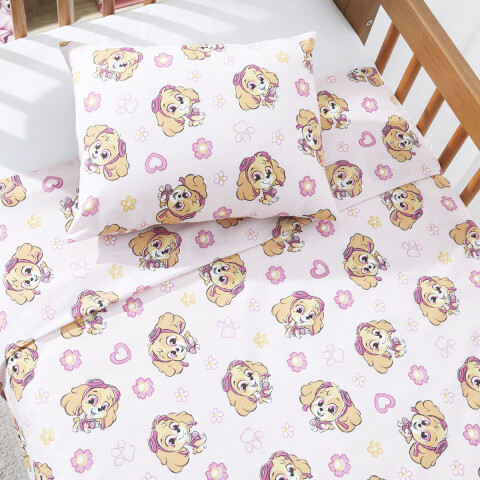 Juego Sábanas para Cuna Dohler 100% Algodón Paw Patrol ROSA