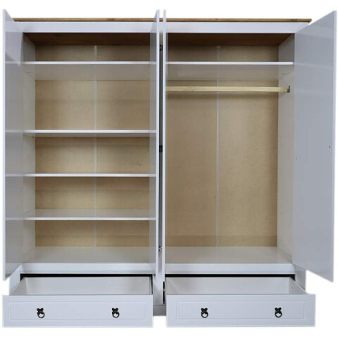 ROPERO 4 PUERTAS 2 CAJONES BLANCO MEX032 ROPERO 4 PUERTAS 2 CAJONES BLANCO MEX032