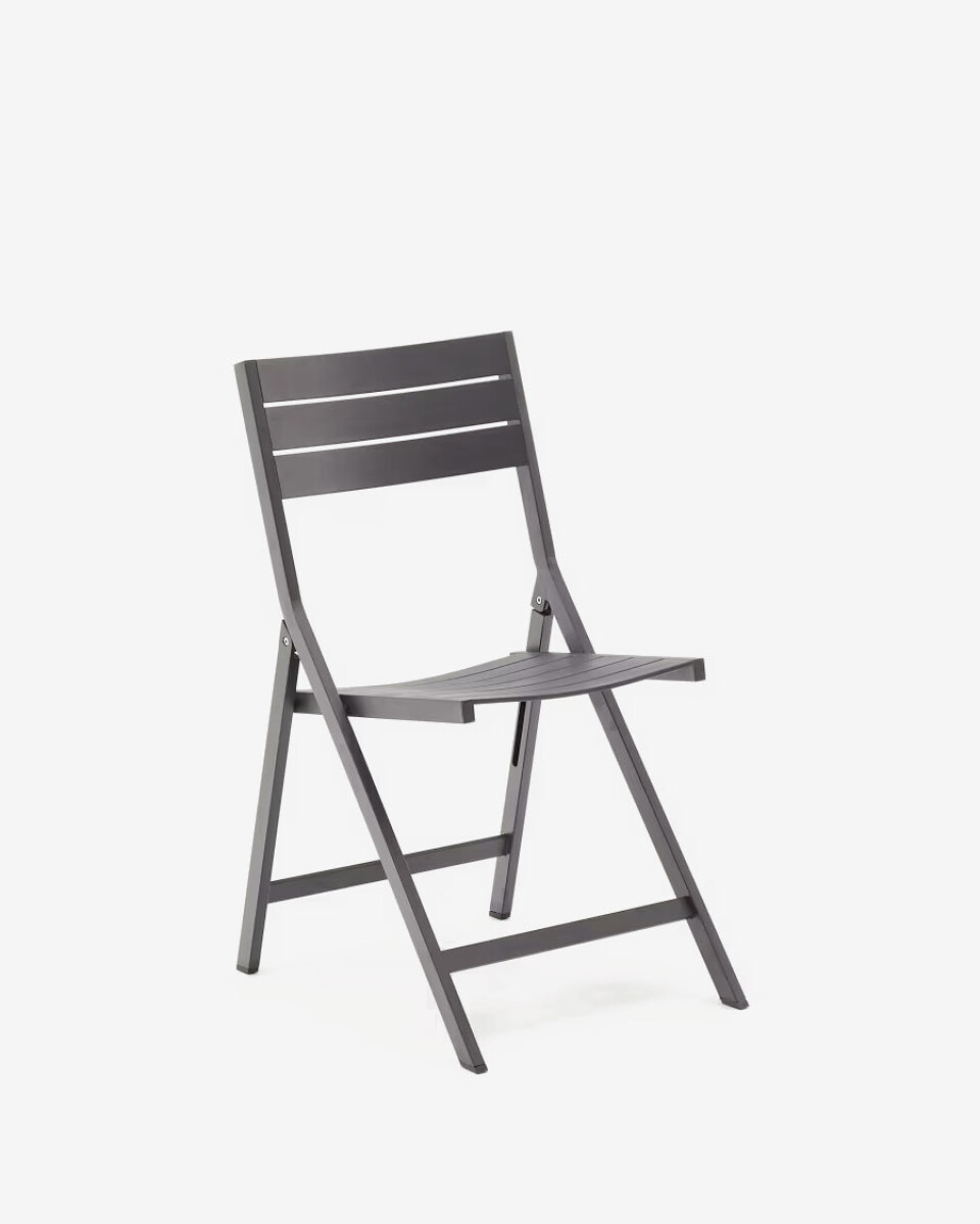 Silla de exterior plegable Torreta de aluminio con acabado gris oscuro 