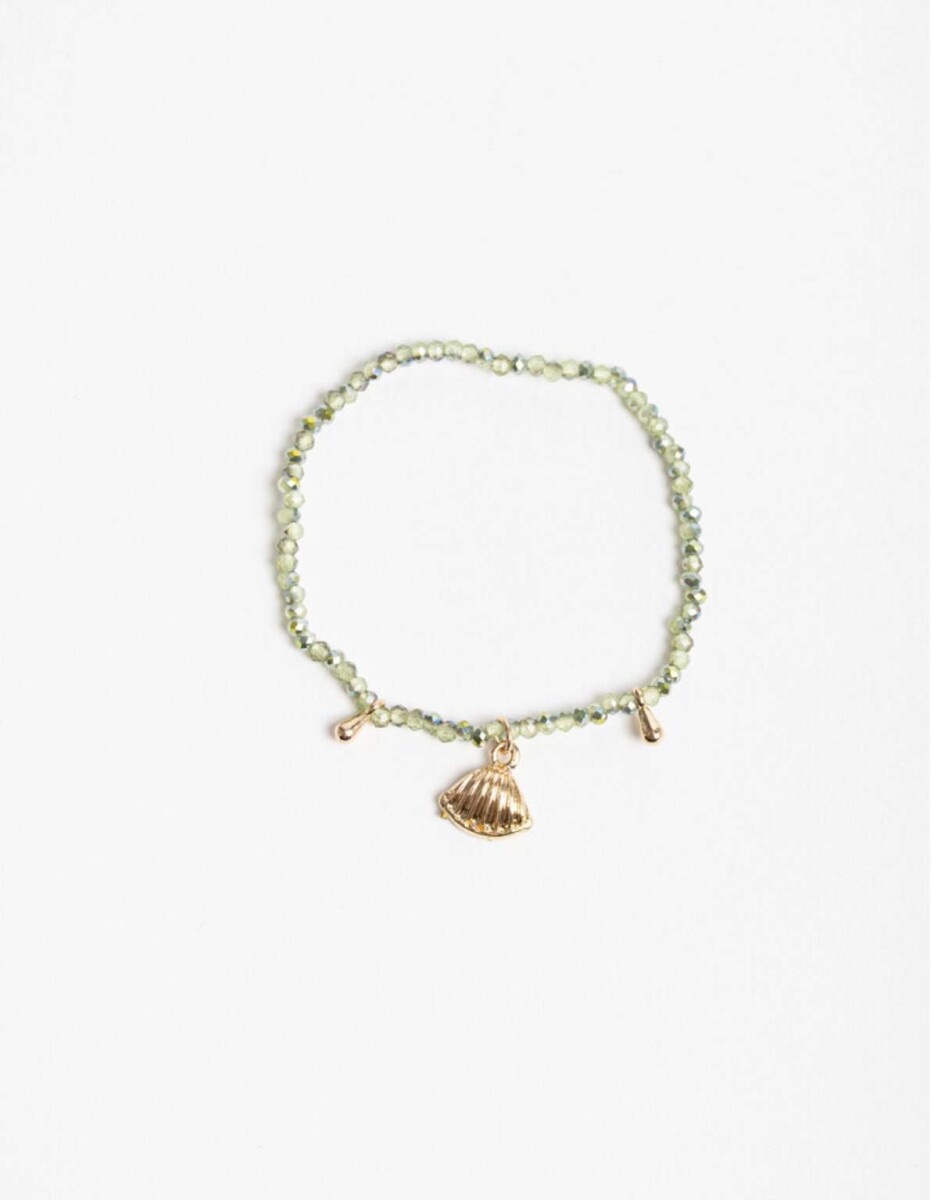 Pulsera Elastica Beads Y Dijes Metal - Dorado 