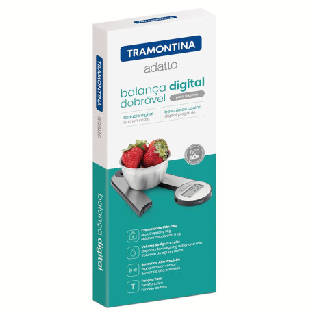 Balanza Cocina Plegable Tramontina Adatto en Acero Inoxidable 5 Kilos Balanza Cocina Plegable Tramontina Adatto en Acero Inoxidable 5 Kilos