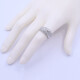 Anillo oro 18k blanco con brillantes baguette y redondos. Anillo oro 18k blanco con brillantes baguette y redondos.