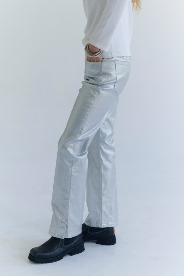 PANTALON FOIL PLATA