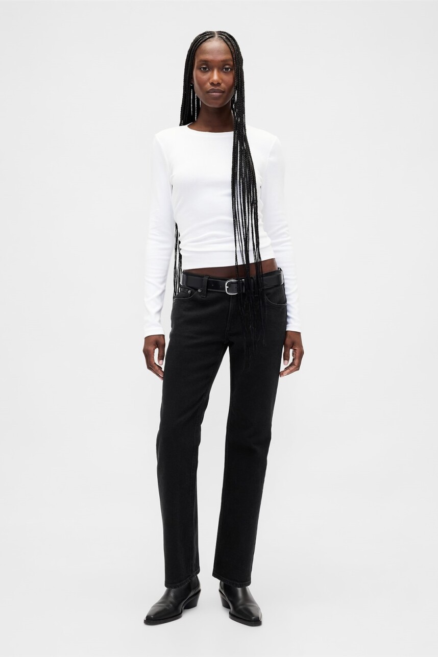 Jean 90S Straight Tiro Bajo Mujer Black 1