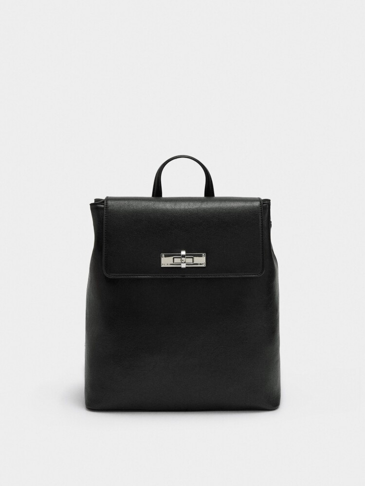 Mochila Con Cierre Giratorio negro