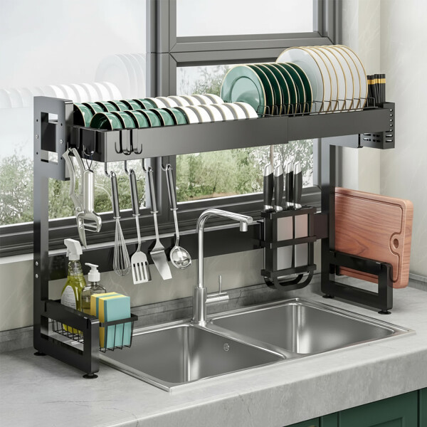 Escurridor De Platos Ajustable Extensible 62 A 92 Cm Acero Negro Para Vajilla Imback Escurridor De Platos Ajustable Extensible 62 A 92 Cm Acero Negro Para Vajilla Imback