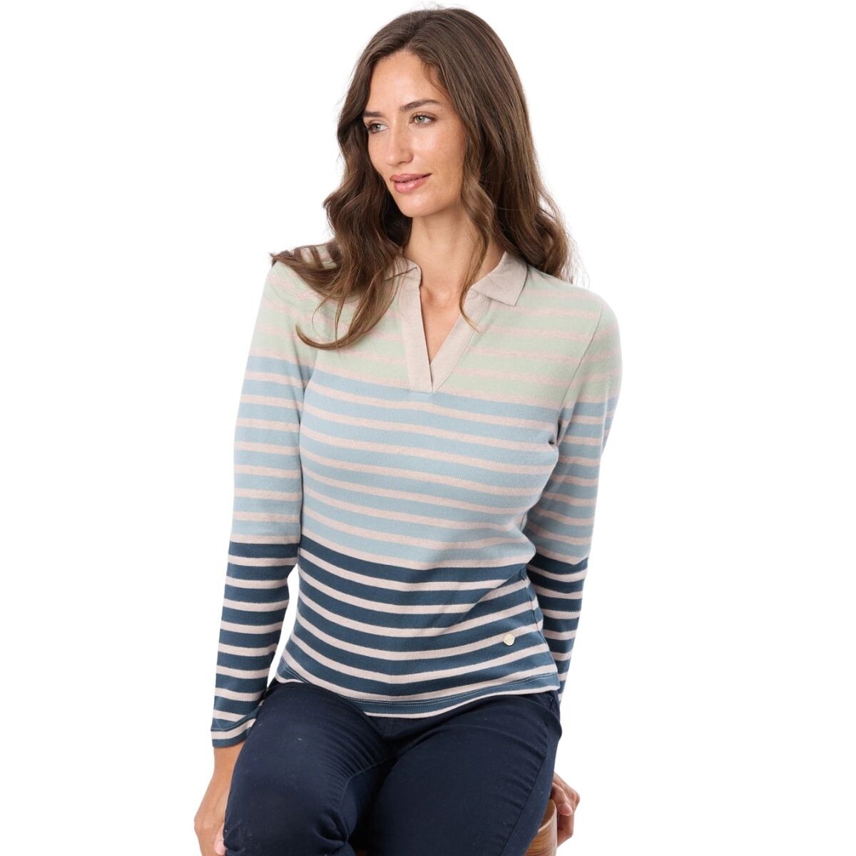 POLO RAYADA XS-XXL - BEIGE 