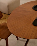 Mesa Naanim de chapa de nogal 180 x 110 cm