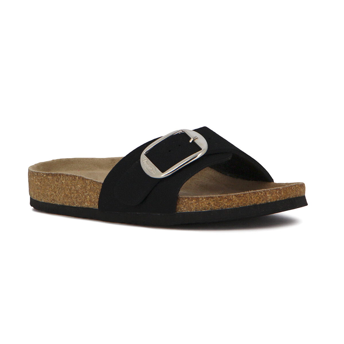 Sandalias Mujer Darkness Tira Ancha Y Hebilla - Negro 