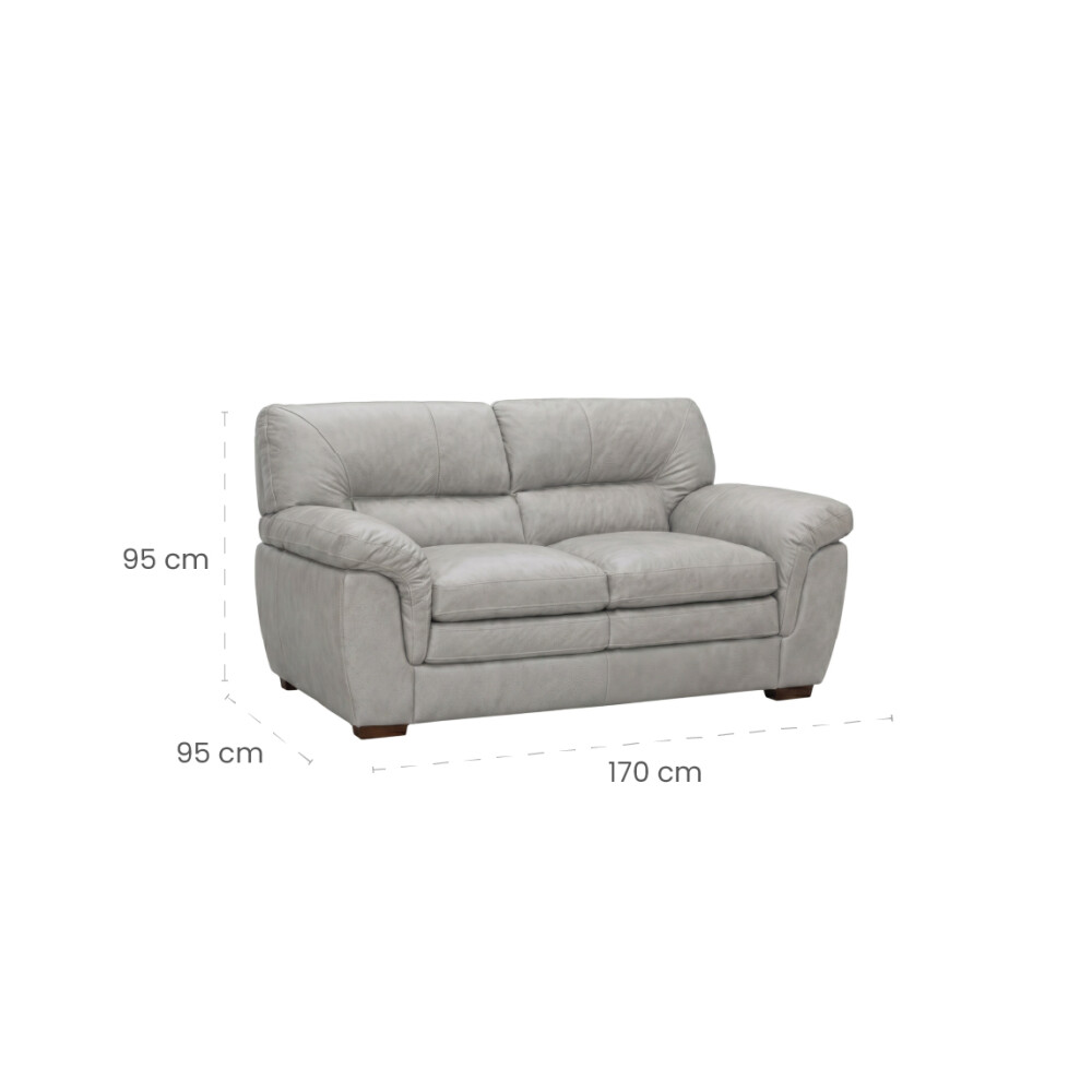 Sillon Livintus 2 Cuerpos Cuero Natural Hielo