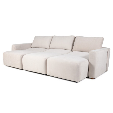 Sofá Modular Empeiro (Retráctil) - Tela Microfibra - 3 módulos FX4-10 (Beige)