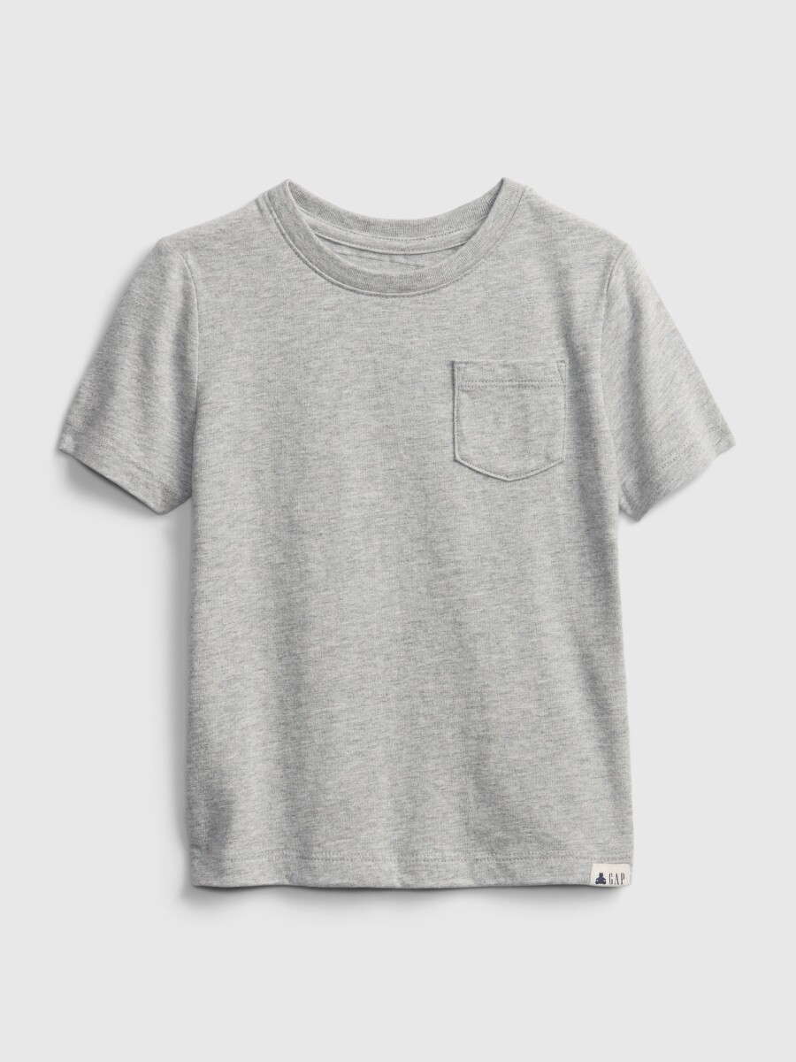 Remera Manga Corta Con Bolsillo Toddler Niño - Light Heather Grey V5 