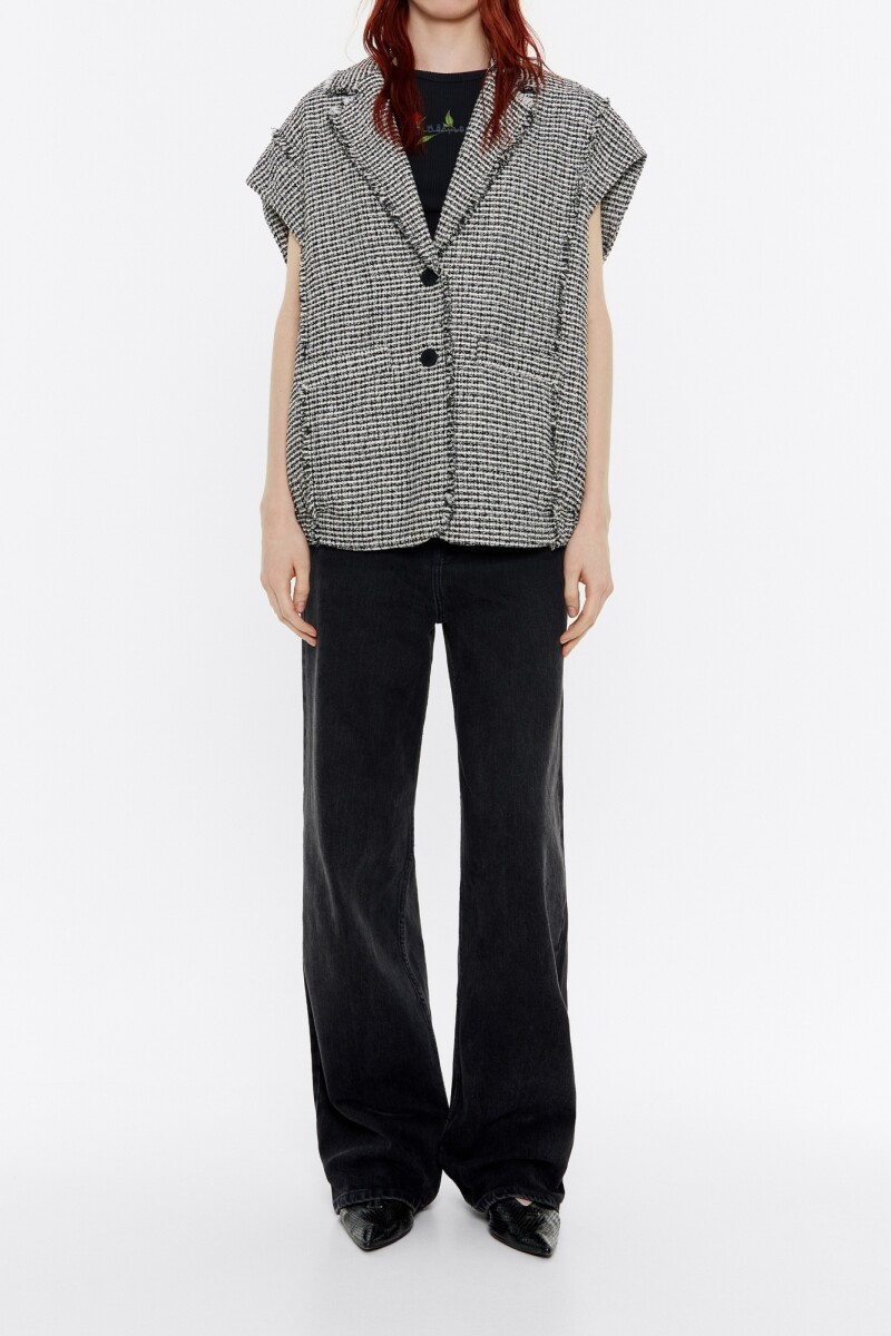 CHALECO OVERSIZE DESFLECADO Gris