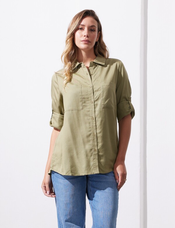 Camisa Bolsillos OLIVA