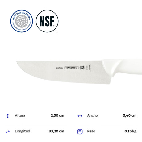Cuchilla Hoja Ancha 33 cm Blanco Acero Inoxidable Tramontina Cuchilla Hoja Ancha 33 cm Blanco Acero Inoxidable Tramontina