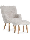 Sillón/apoya pies HVILSTED 1 cuerpo teddy crudo Sillón/apoya pies HVILSTED 1 cuerpo teddy crudo