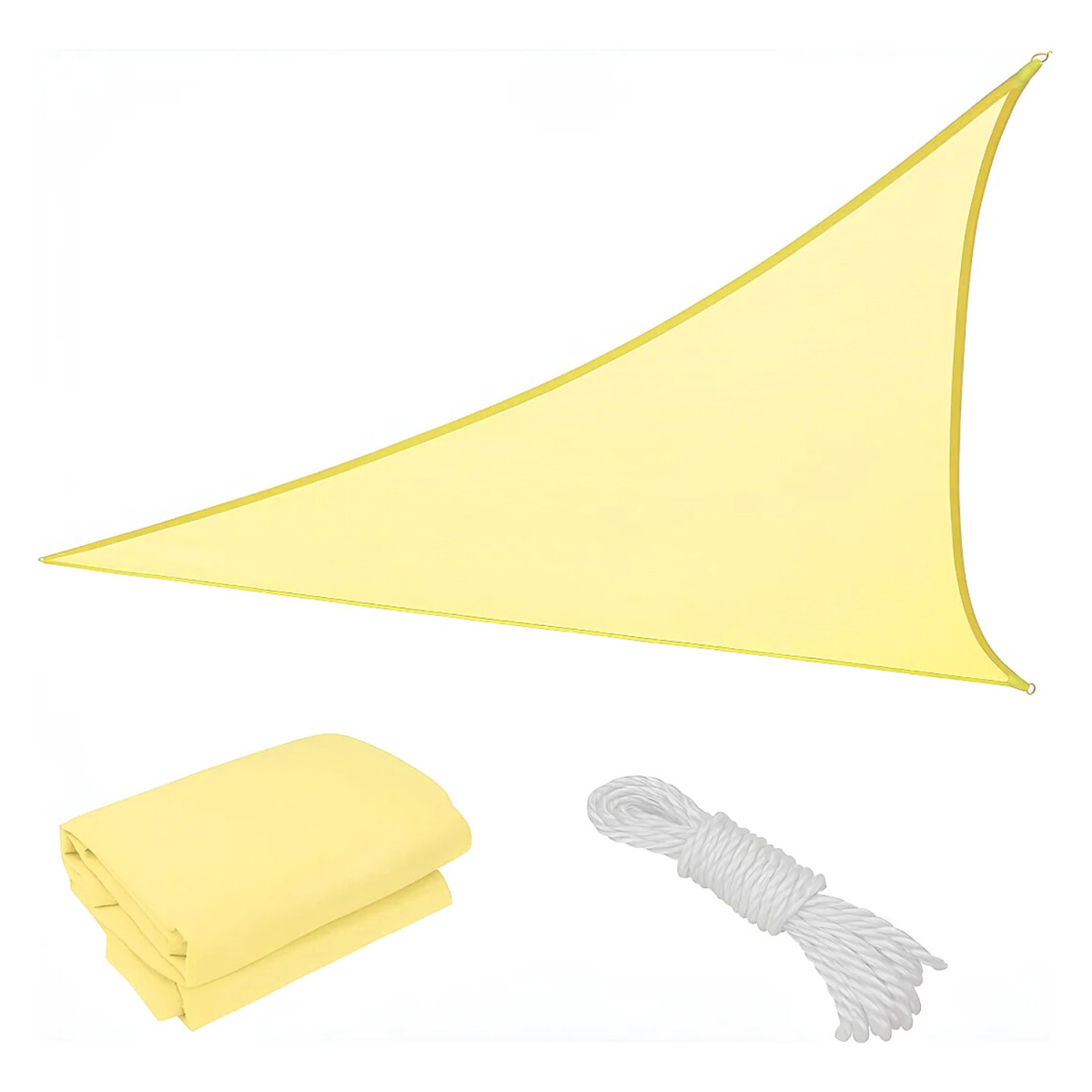 Toldo Lona Vela Triangular 3.6x3.6x3.6Mt Sombra p/ Exterior - Crema 