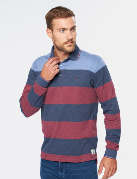REMERA POLO RAYADA Bordo