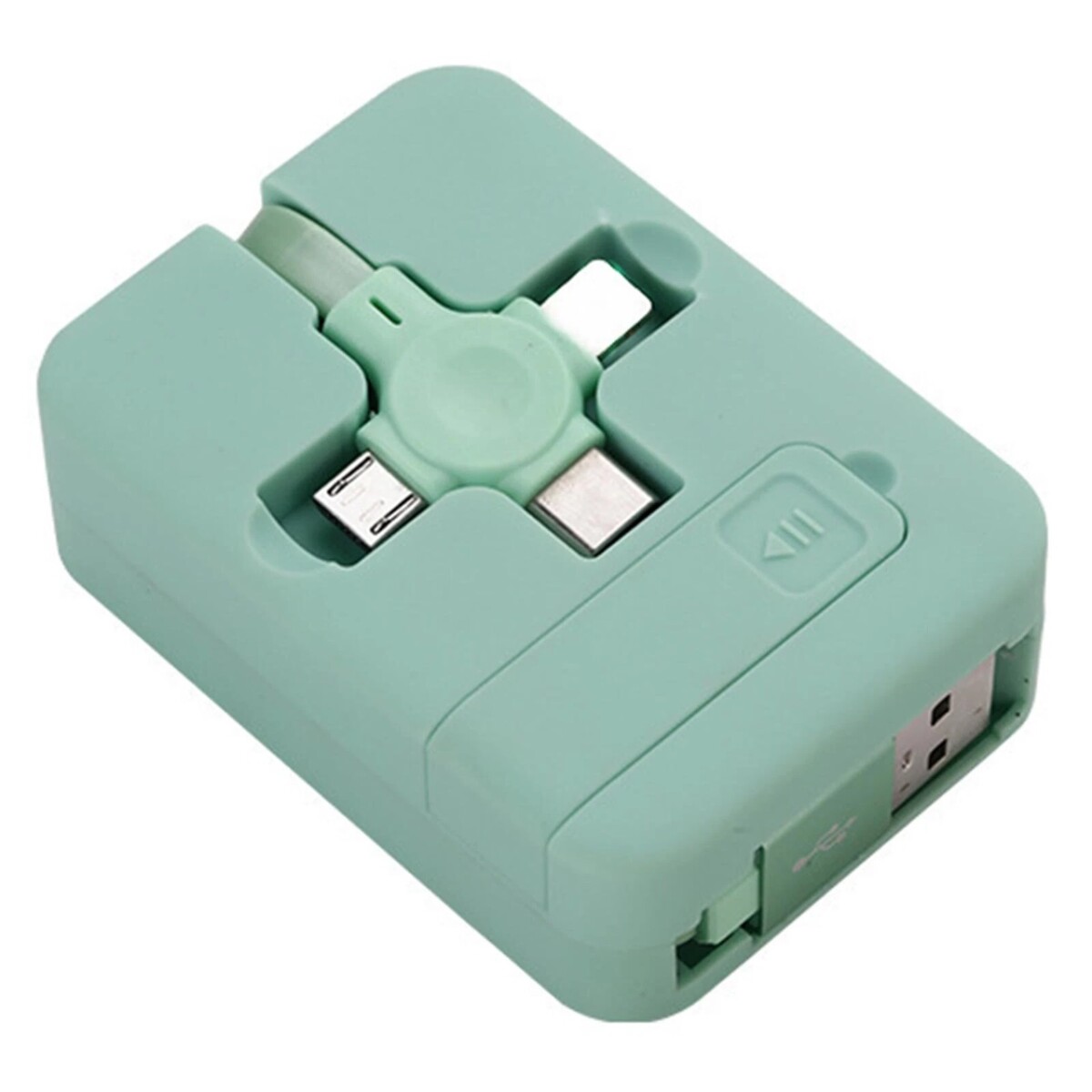 Soporte para Celular con Cable de Carga Retráctil 3 en 1 - VERDE 