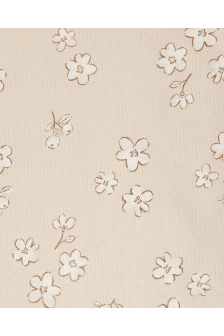 Set dos piezas de algodón, pantalón y buzo, diseño floral Sin color