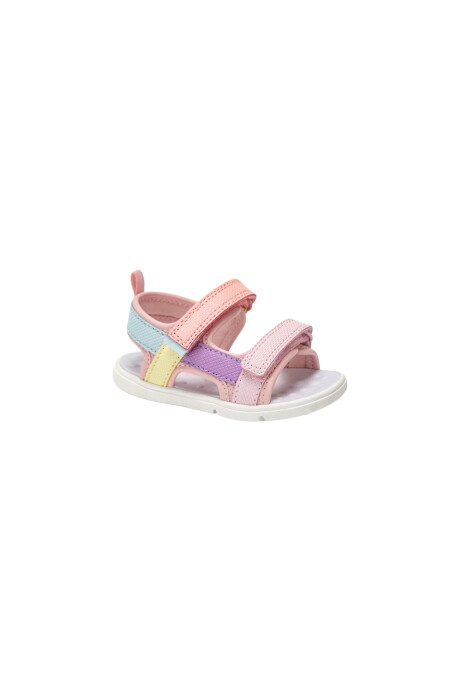Sandalias con velcro, diseño tiras multicolores Sandalias con velcro, diseño tiras multicolores