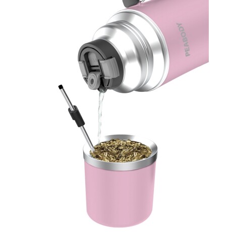Termo eléctrico Peabody E-Termo 1L 700W con mate y bombilla Rosa