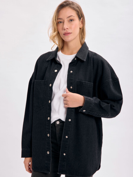 Sobrecamisa jean Negro