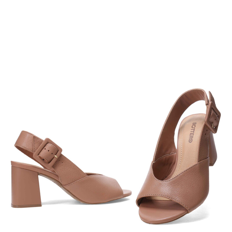 Sandalias de Mujer Bottero con Hebilla y Punta Abierta Marrón Cafe