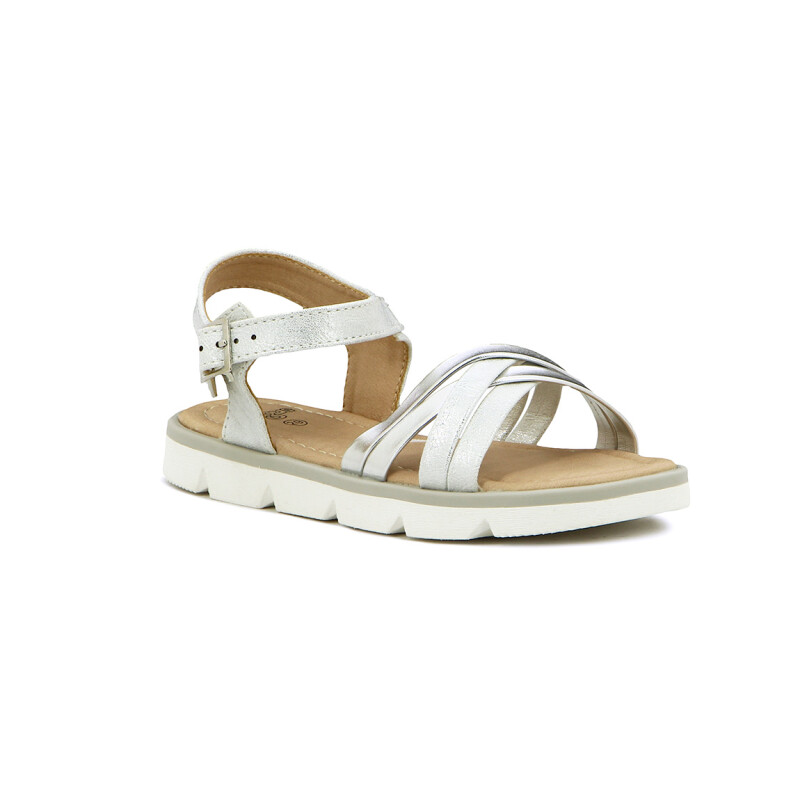 Sandalias Niña Angus Tiras Cruzadas Con Hebilla Blanco
