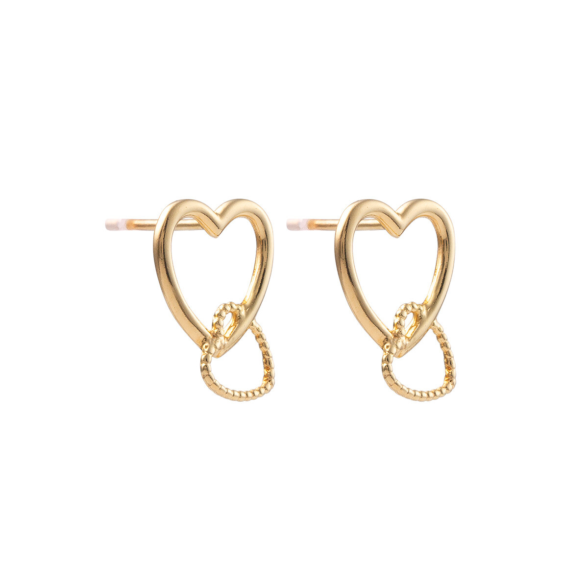 Tornillos En Oro 18k Con Diseño De Corazón 