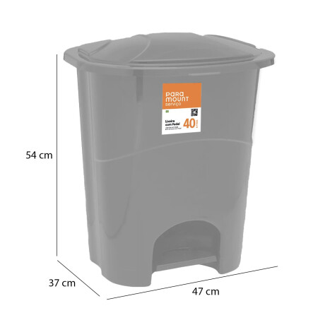 Tarro de Basura Residuos a Pedal en Plástico 40L Paramount Gris