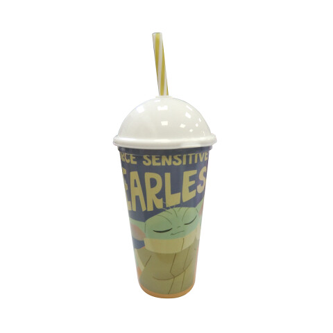 Vaso Plástico Milk Shake con Pajita 500 ml Baby Yoda