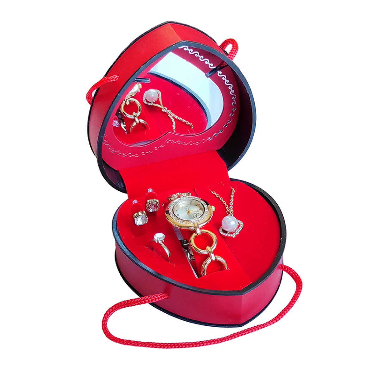 Set de reloj para dama - Corazón con accesorios 