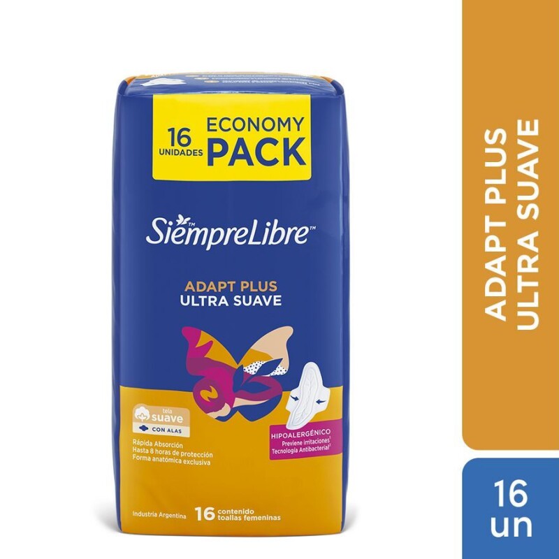 Toallas Femeninas Siempre Libre Adapt Con Alas X 16 Uni. Toallas Femeninas Siempre Libre Adapt Con Alas X 16 Uni.