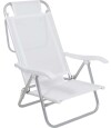 Silla Plegable de Aluminio 6 Posición Blanco