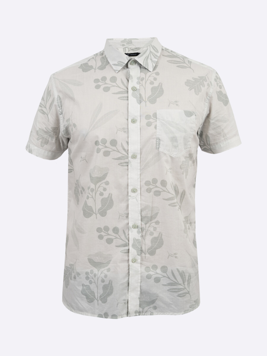 Camisa m/c estampada - gris 