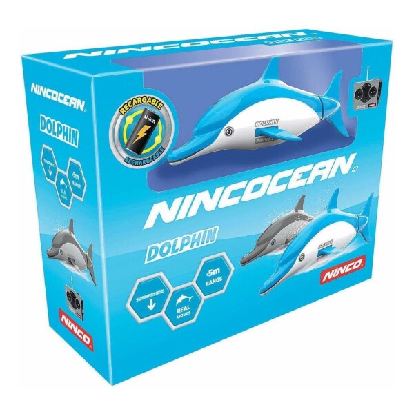 Ninco Delfin A Control Remoto Acuatico Aventura Bajo Agua Color Variante Azul