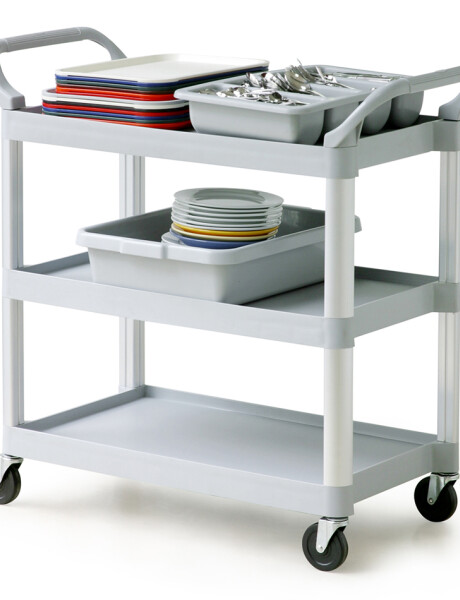 CARRITO P/SERV 3 NIV PP+ALUM. 106X48X100CM CARRITO P/SERV 3 NIV PP+ALUM. 106X48X100CM