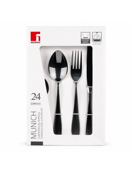 JUEGO DE CUBIERTOS 24 PZAS MUNICH NEGRO JUEGO DE CUBIERTOS 24 PZAS MUNICH NEGRO
