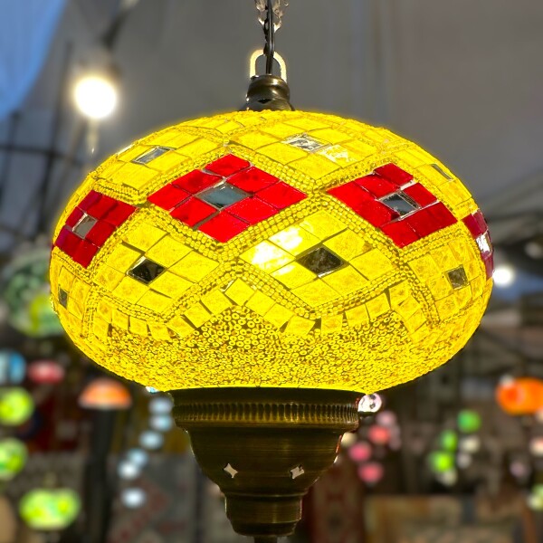 Colgante vitraux de techo 23 cm multicolor Amarillo