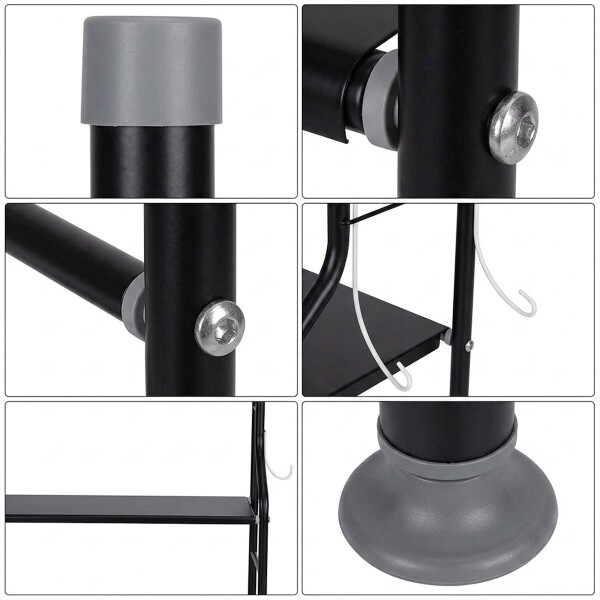 Estantes Armario Mueble Organizador Baño Inodoro Metal Acero Imback Color Negro Estantes Armario Mueble Organizador Baño Inodoro Metal Acero Imback Color Negro