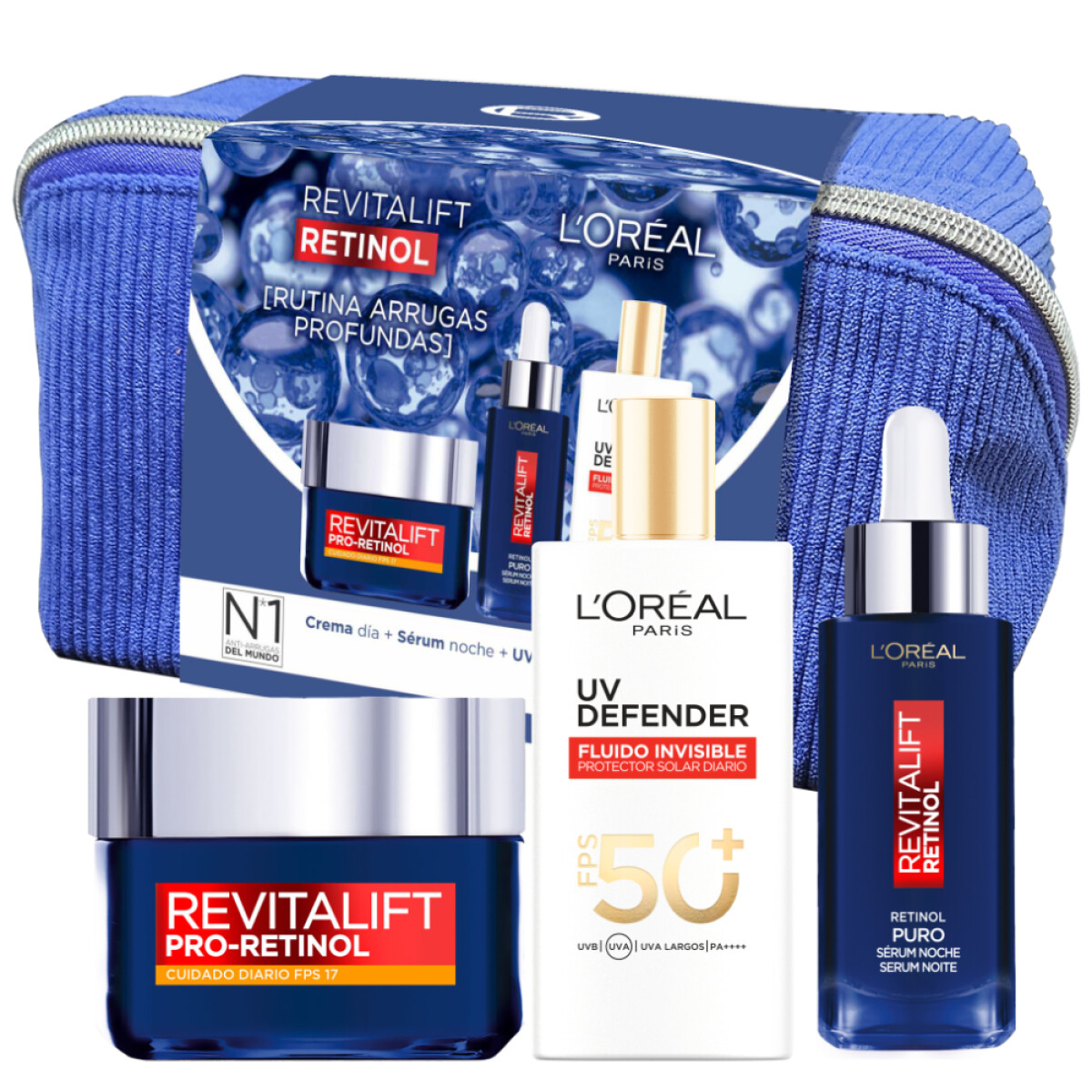 Pack L'Oreal Paris Sérum Retinol 30ml + Protector Solar UV Defender 40g 