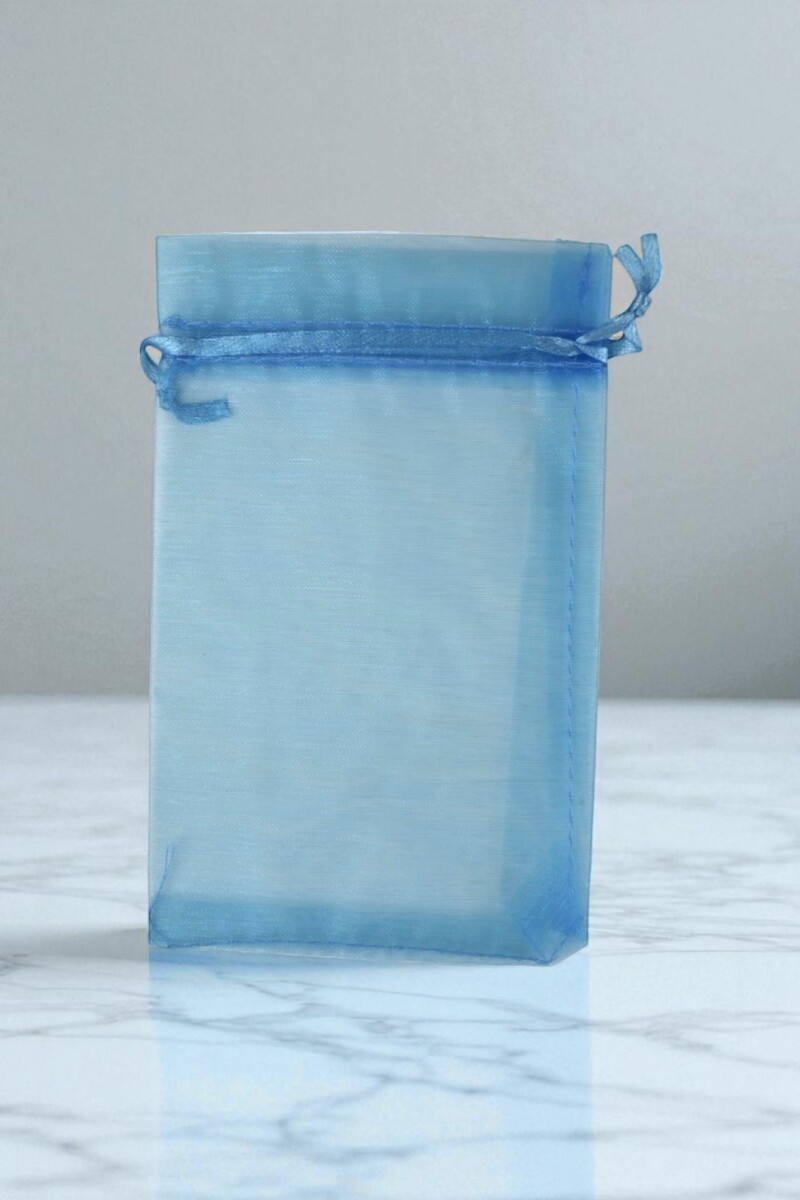 Bolsa organza 12x17 cm. - CELESTE 