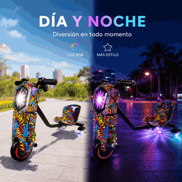 Triciclo Eléctrico Infantil 350W con Bluetooth y Luces RGB Diseño 2