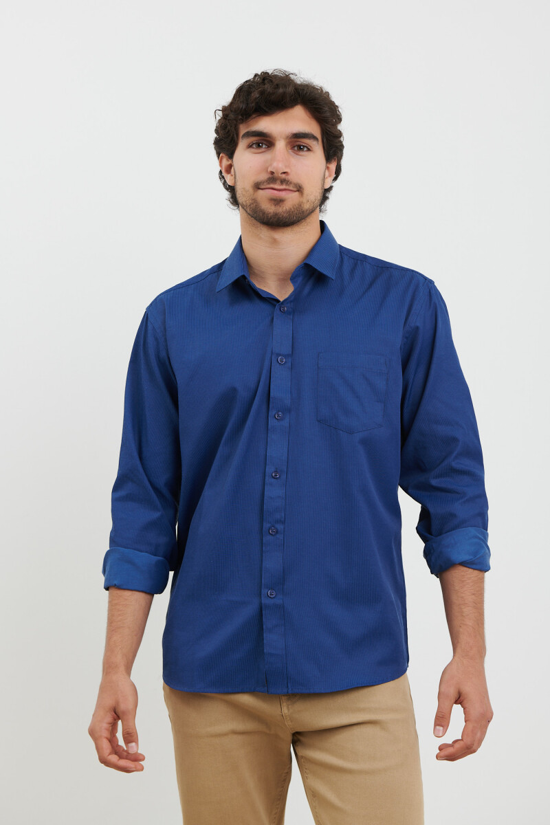 CAMISA HARRINGTON LABEL - Azul Oscuro 