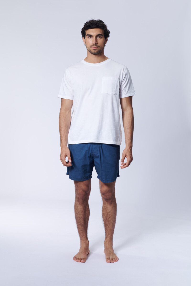 Short de baño de algodón listo Azul
