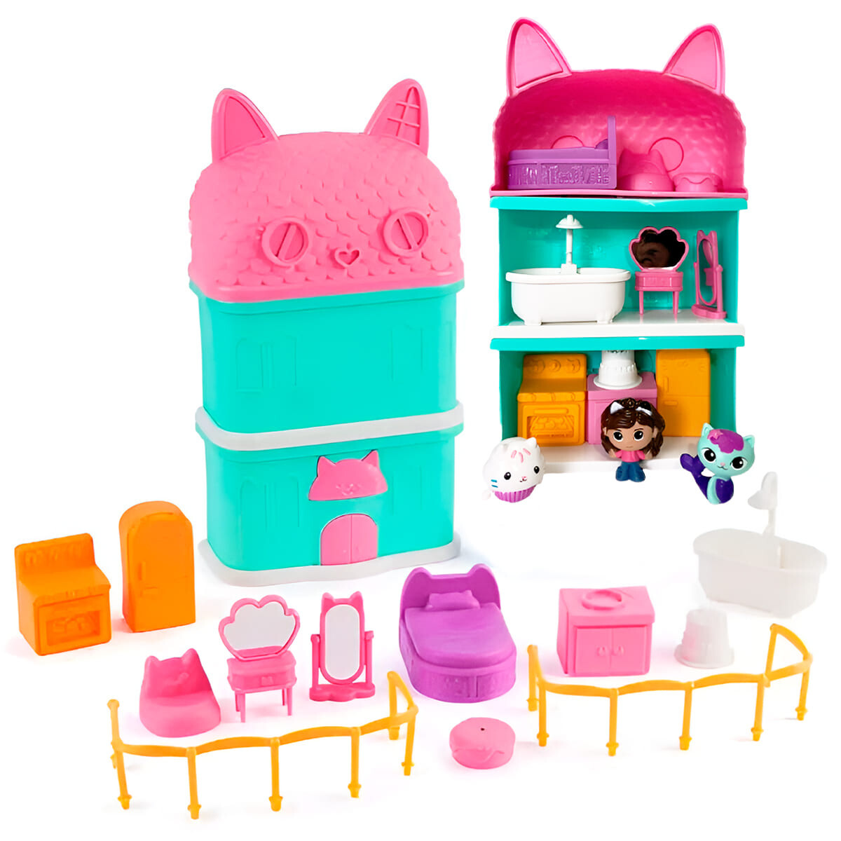 Gabbys Dollhouse Set X3 Mini Habitaciones + Acc 