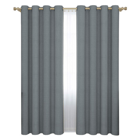 Set x2 Cortina Blackout 140x230 Cm Living Dormitorio Gris Gaspeado Oscuro