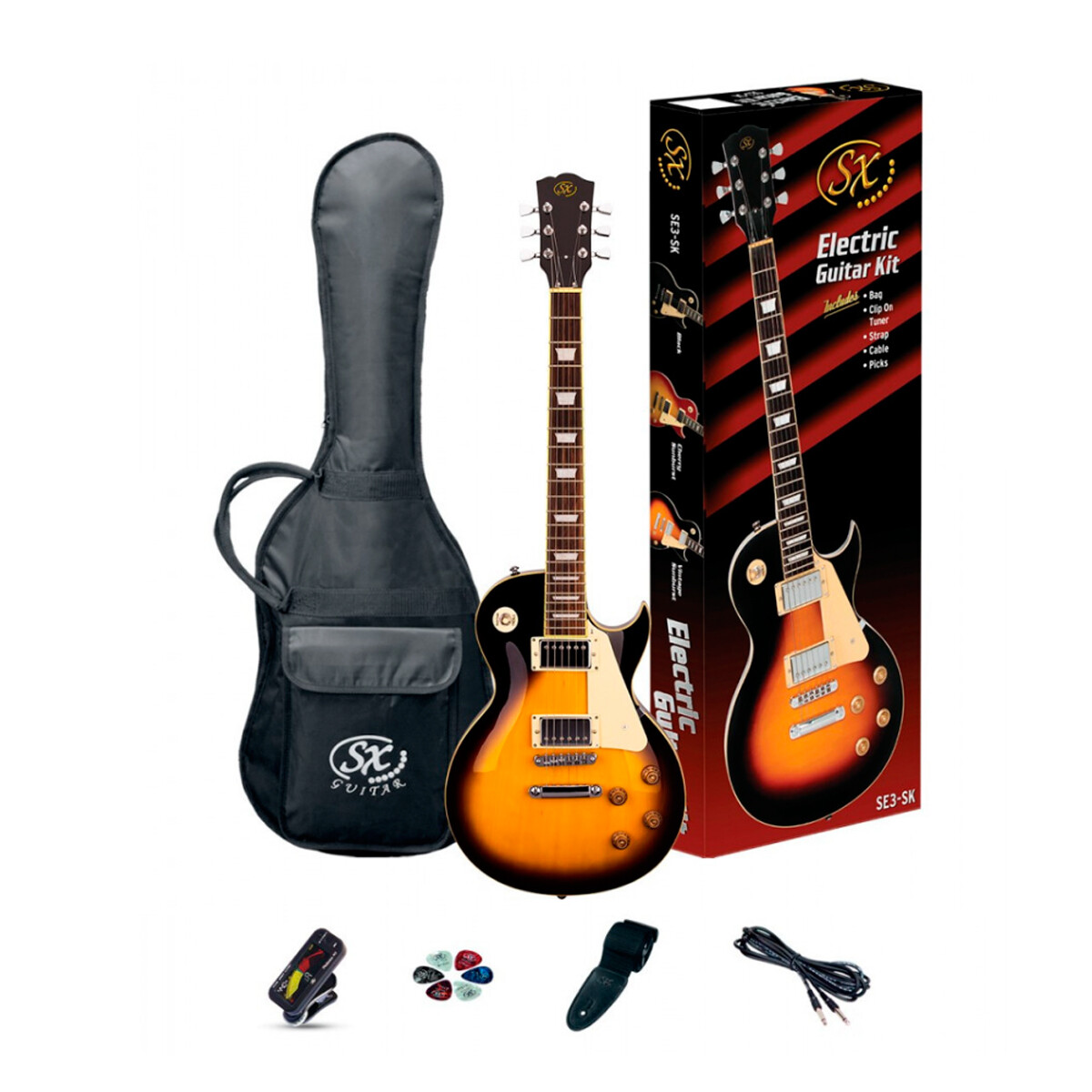 Guitarra Electrica Set/sx Se3 Lp Sunburst 