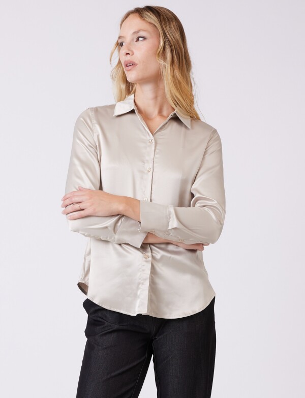 Camisa Saten BEIGE